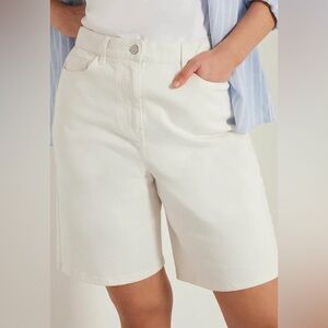 Lee Women's Classic White Jean Denim Bermuda Shorts